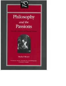 Philosophy and the Passions: Towards a History of Human Nature (Literature and Philosophy)