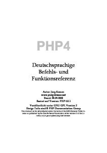 PHP4. Deutschsprachige Befehls- und Funktionsreferenz