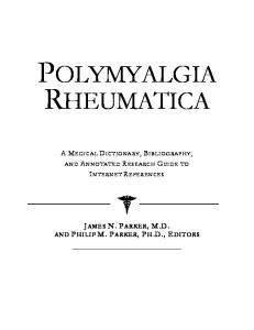 Polymyalgia Rheumatica - A Medical Dictionary, Bibliography, and Annotated Research Guide to Internet References