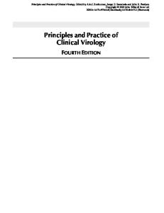 Principles and Practice of Clinical Virology, 4th Edition