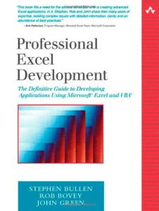 Professional Excel Development The Definitive Guide To Developing Applications Using Microsoft Excel And Vba (Professional