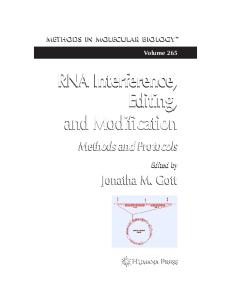 RNA Interference, Editing, and Modification: Methods and Protocols (Methods in Molecular Biology Vol 265)
