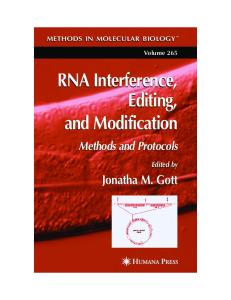 RNA Interference, Editing, and Modification: Methods and Protocols