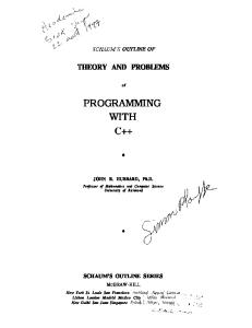 Schaum's outline of Theory and Problems of Programming with C++