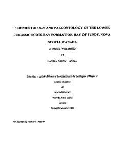 Sedimentology & paleontology of the Jurassic Scots bay formation of Nova Scotia