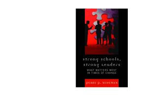 Strong Schools, Strong Leaders: What Matters Most in Times of Change
