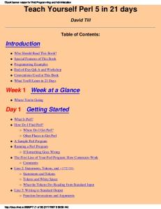 Teach Yourself Perl 5 in 21 Days
