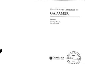 The Cambridge Companion to Gadamer (Cambridge Companions to Philosophy)