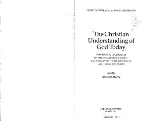The Christian Understanding of God Today