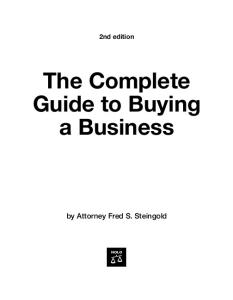 The Complete Guide to Buying a Business