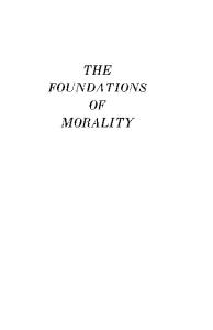 The Foundations of Morality