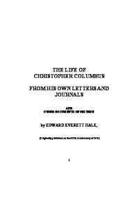 The life of Christopher Columbus, from his own letters and journals and other documents of his time