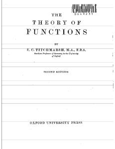 The theory of functions
