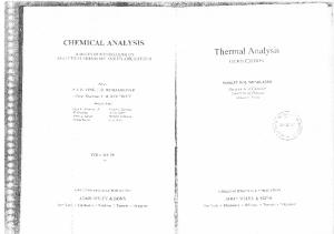 Thermal Analysis, 3rd Edition