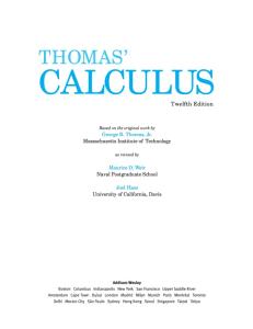 Thomas' Calculus (12th Edition)