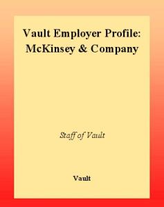 VEP: McKinsey & Company 2003 (Vault Employer Profile)