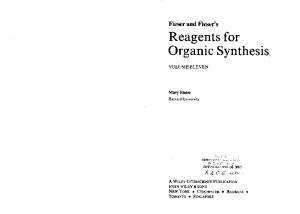 Volume 11, Fiesers' Reagents for Organic Synthesis