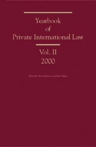 Yearbook of Private International Law, 2000 Volume II